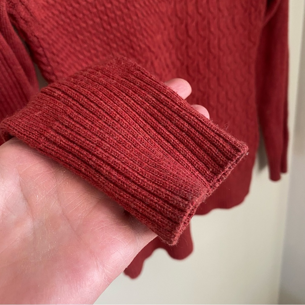 Smartwool Dacono Ski Sweater Cable Knit Turtleneck Red Small Gorpcore Outdoor - Picture 7 of 11